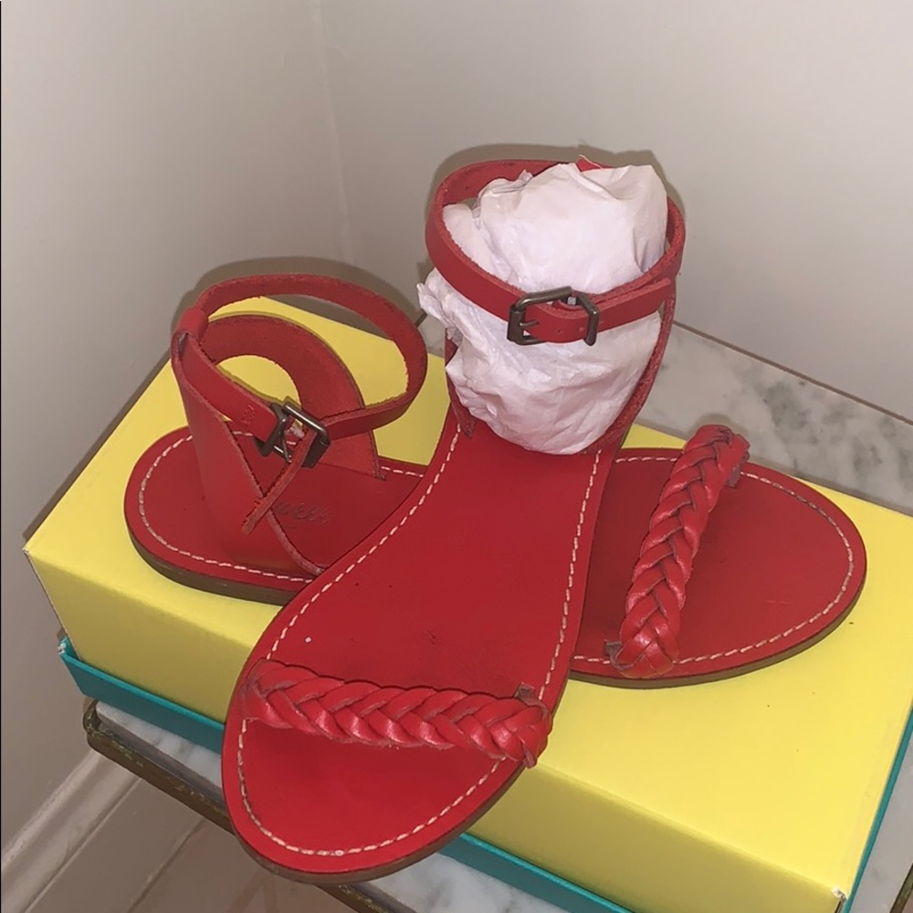 Madewell Red Leather Sandals